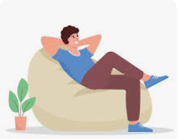 A person in there house relaxed